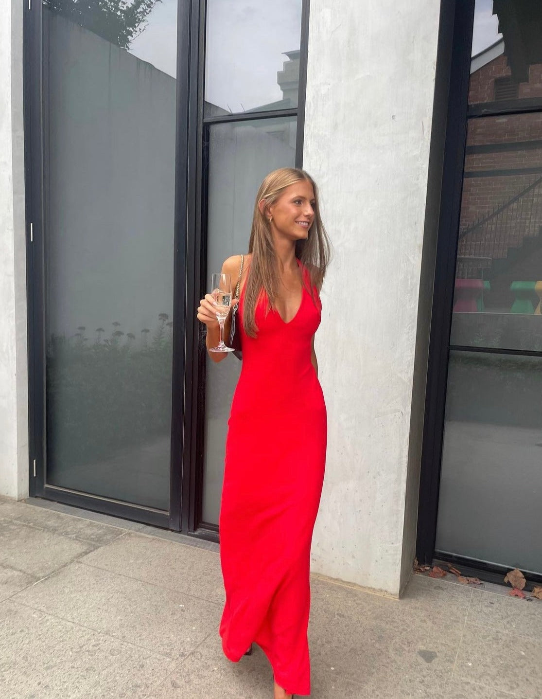 Effie Kats Eiza Gown Cherry Red