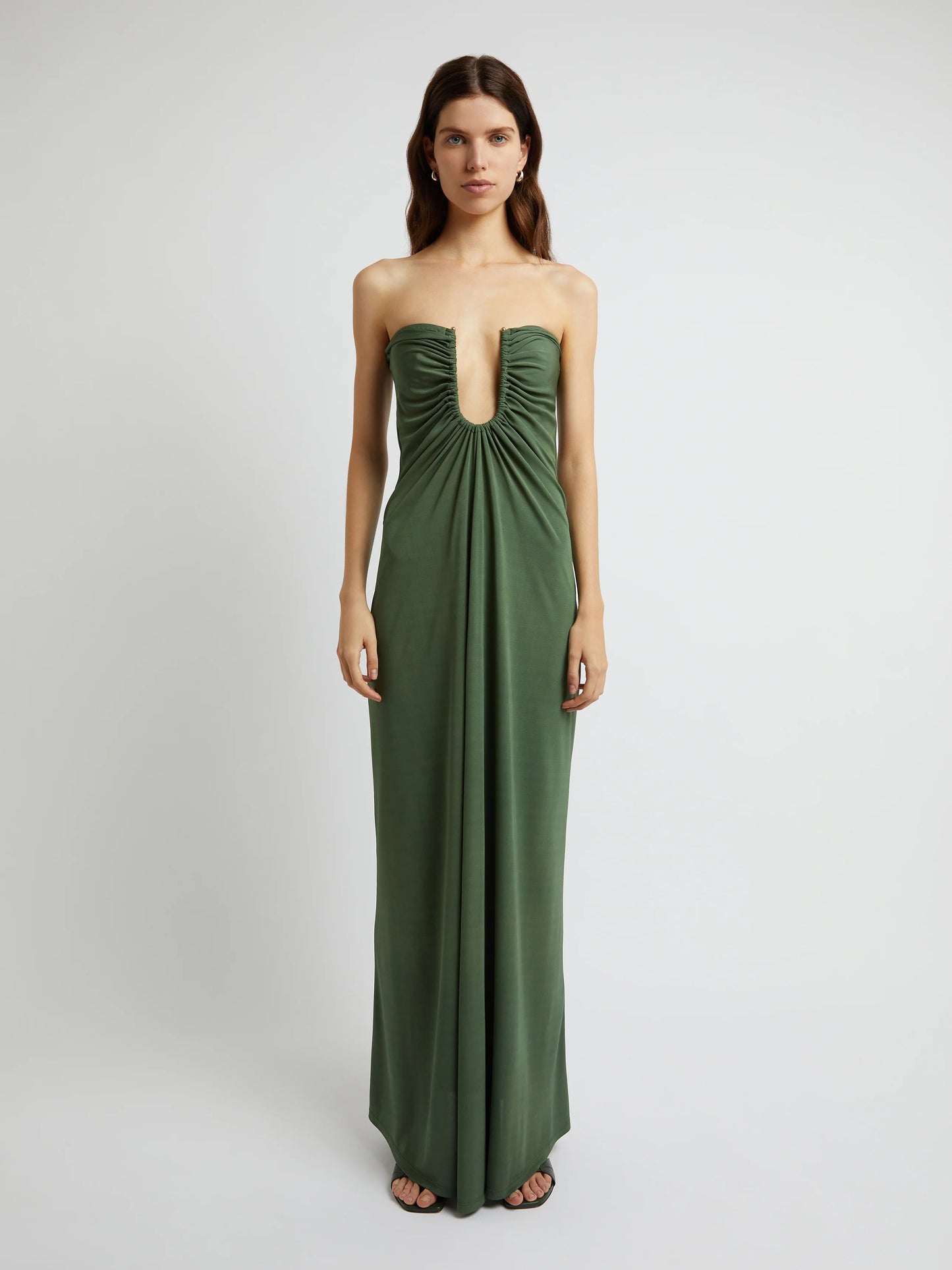Christopher Esber Arced Palm Strapless Dress