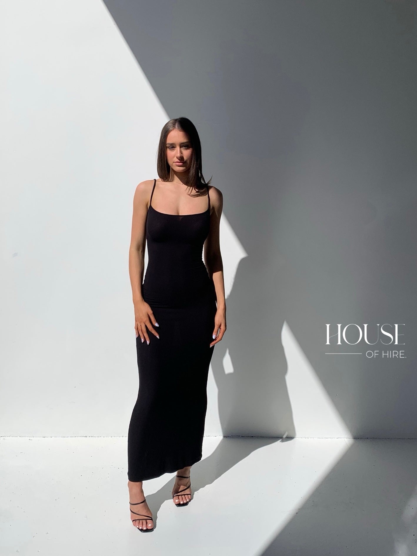 Skims Soft Lounge Long Slip Dress Onyx