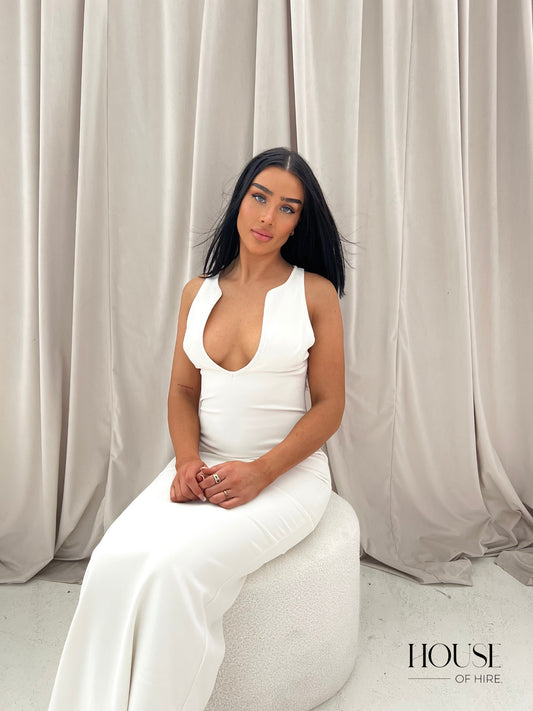 House of CB Eleanora Plunge Dress Ivory