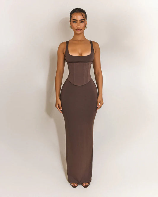Mars The Label Sandra Scoop Maxi Brown
