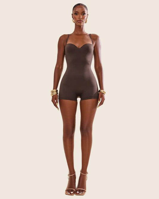 Mars The Label Sculpt Playsuit Brown