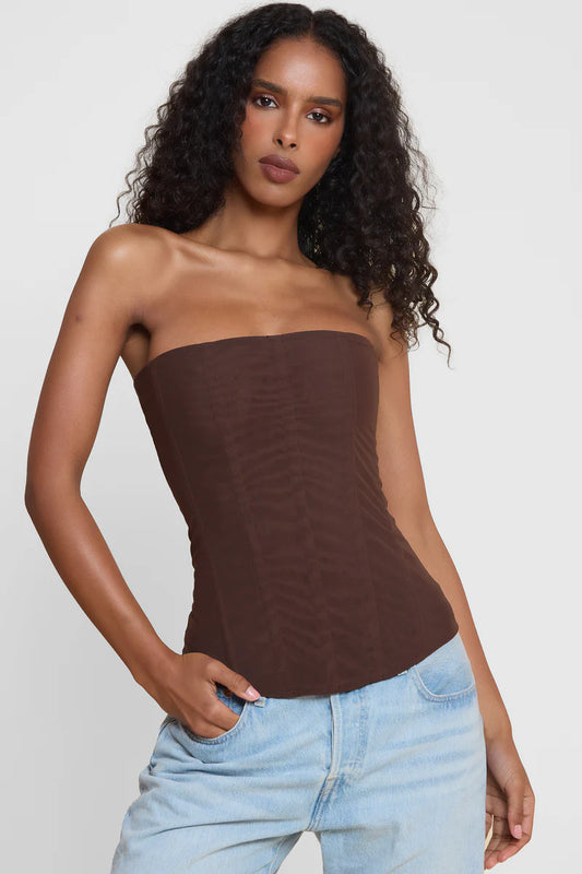 Leau Muse Mesh Corset Brown