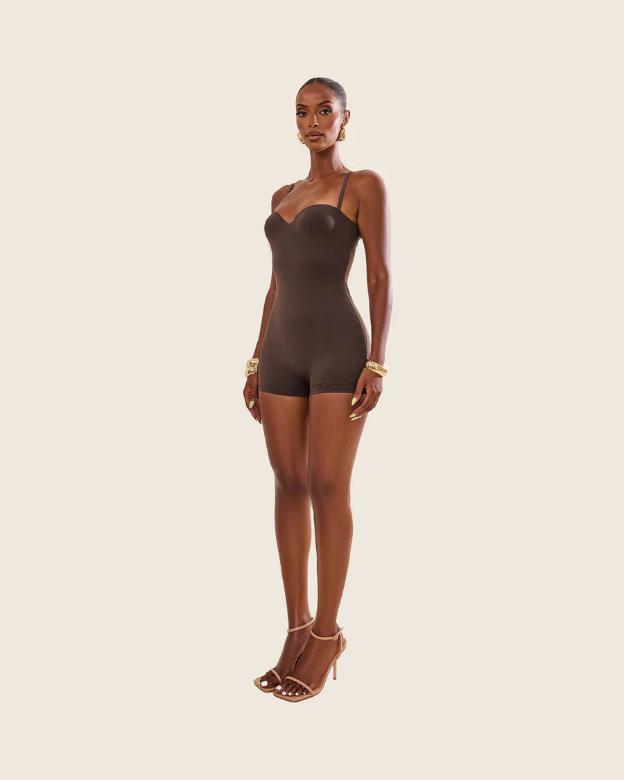 Mars The Label Sculpt Playsuit Brown