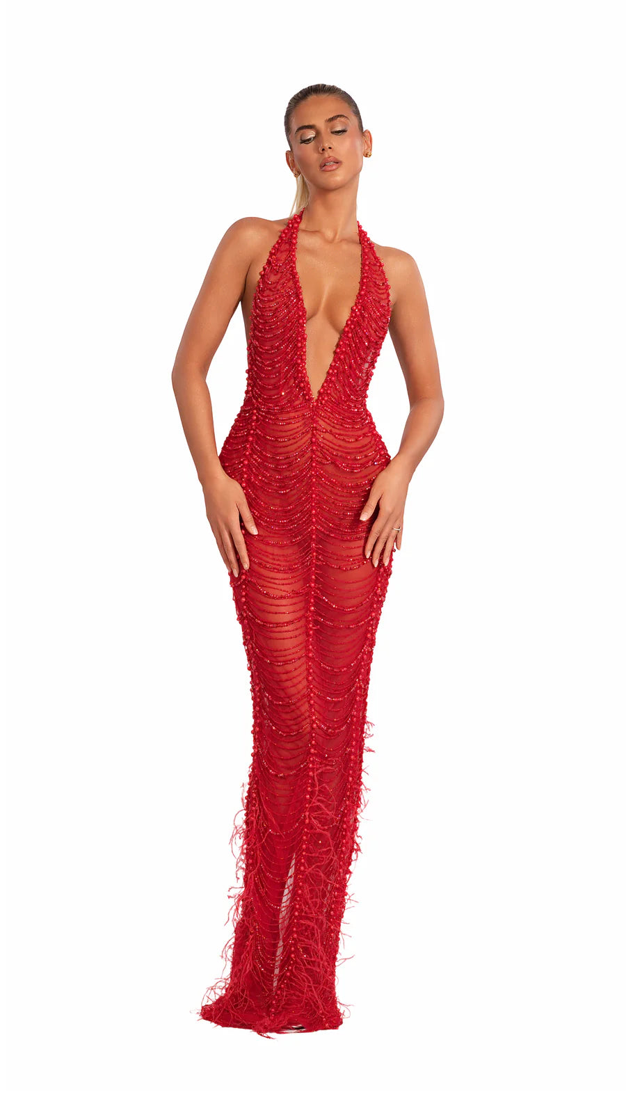 Albina Dyla Red Venom Gown