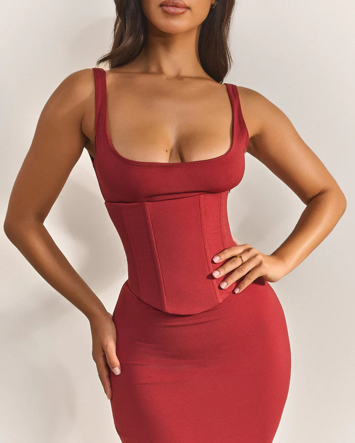 Mars The Label Sandra Scoop Maxi Red