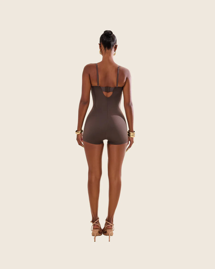 Mars The Label Sculpt Playsuit Brown