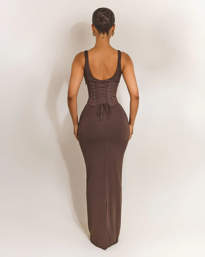 Mars The Label Sandra Scoop Maxi Brown