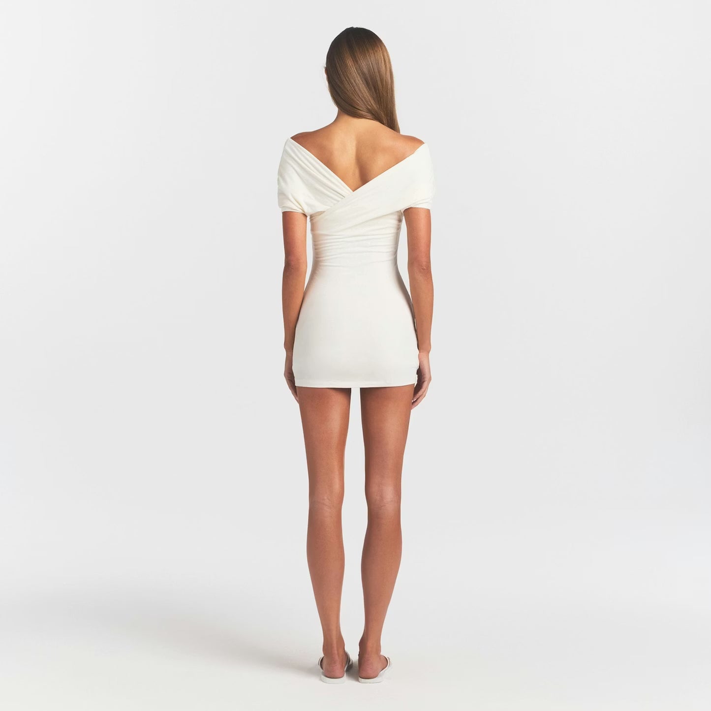 Skims Wrap Mini Dress Marble