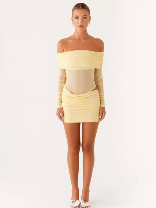 No Doubt Mini Dress Yellow