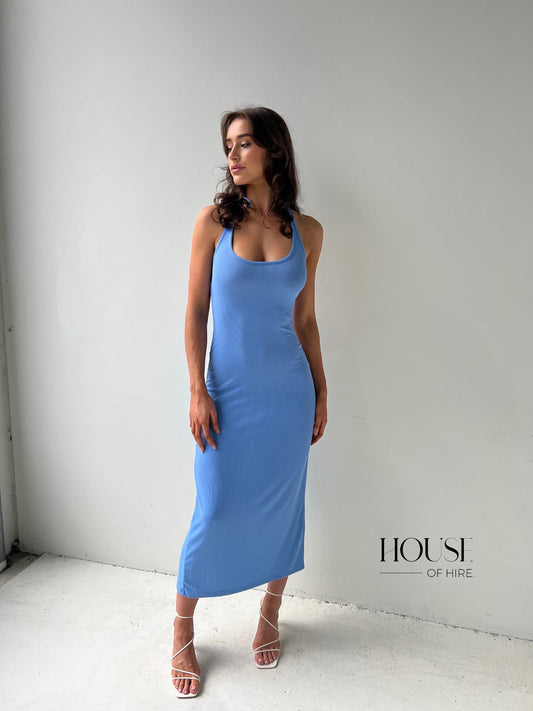 Kookai Bay Halter Dress Blue