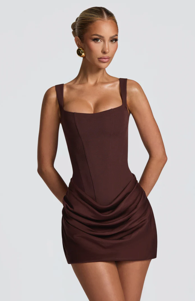 Babyboo Fashion Cornelia Mini Dress Plum Brown