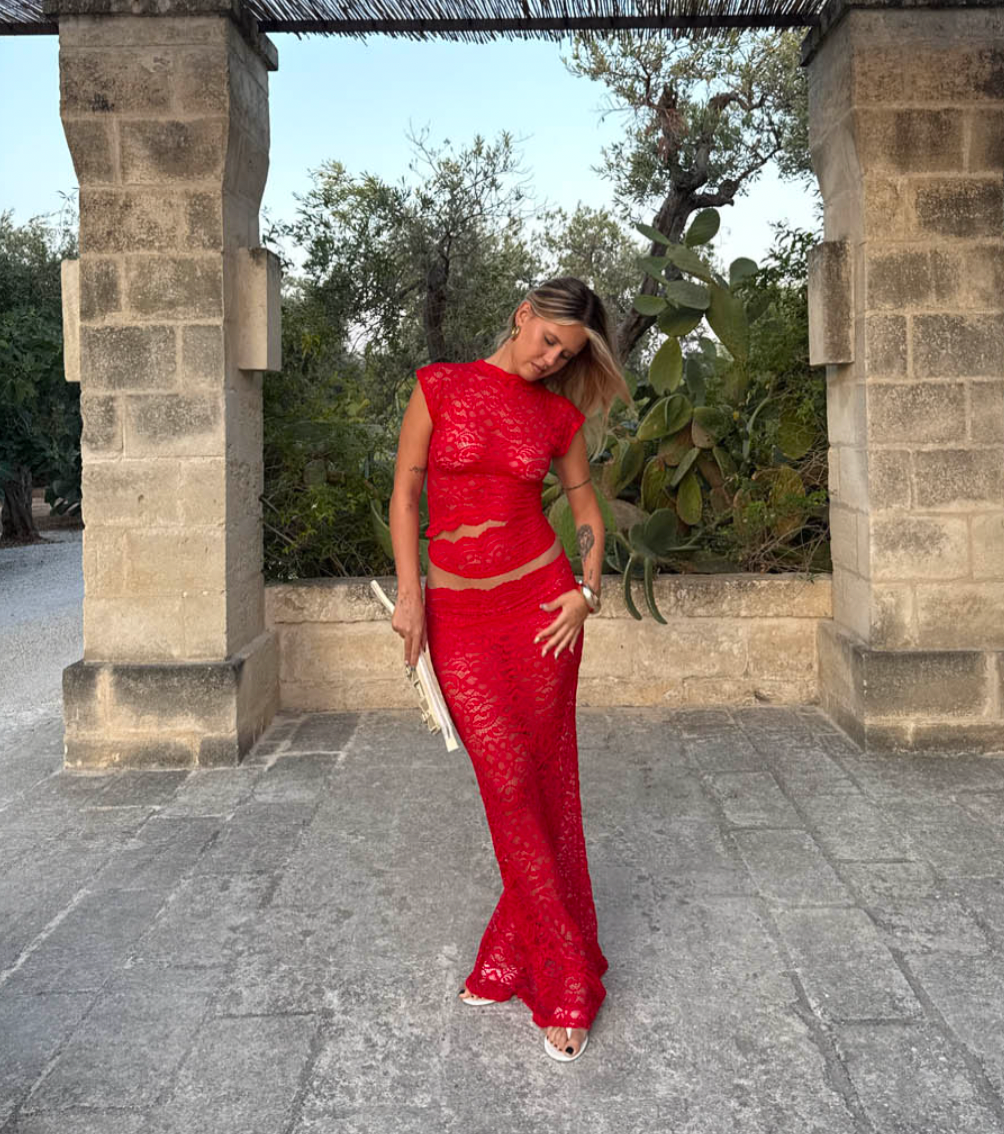 Marisol Lace Set Red
