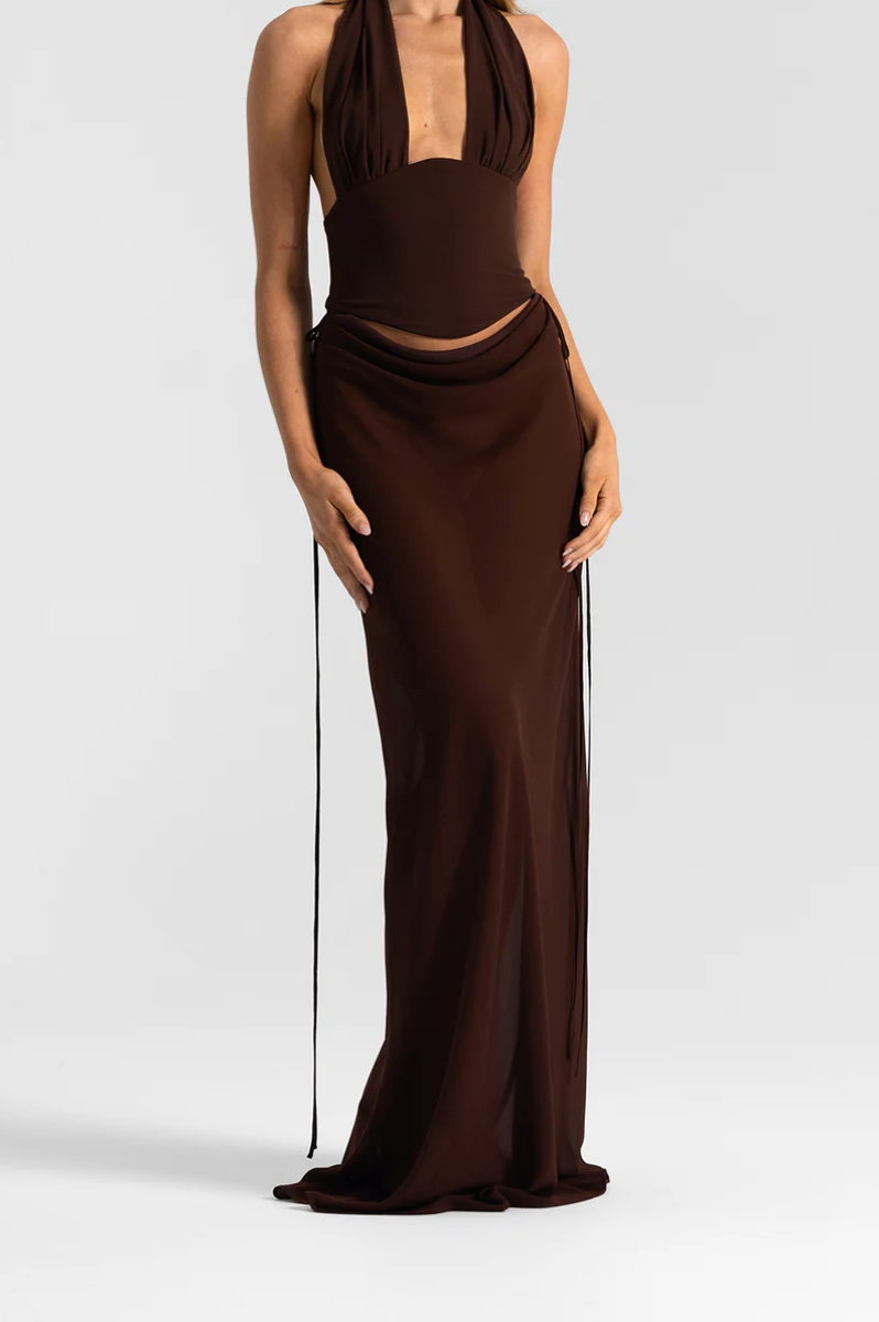 Natalie Rolt Bronte Top & Allira Skirt Espresso