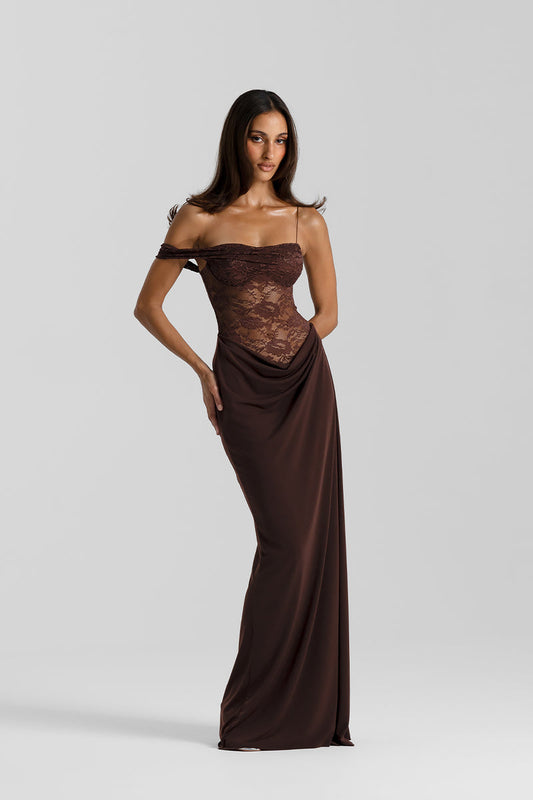 Natalie Rolt Sloane Dress Brown