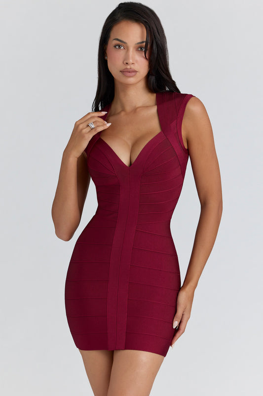 House of CB Bandage Mini Dress Wine