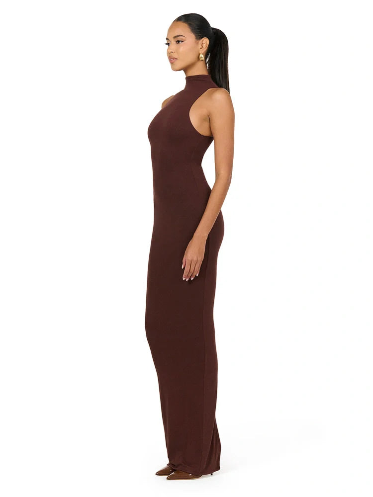 Naked Wardrobe Sleeveless Dress Chocolate
