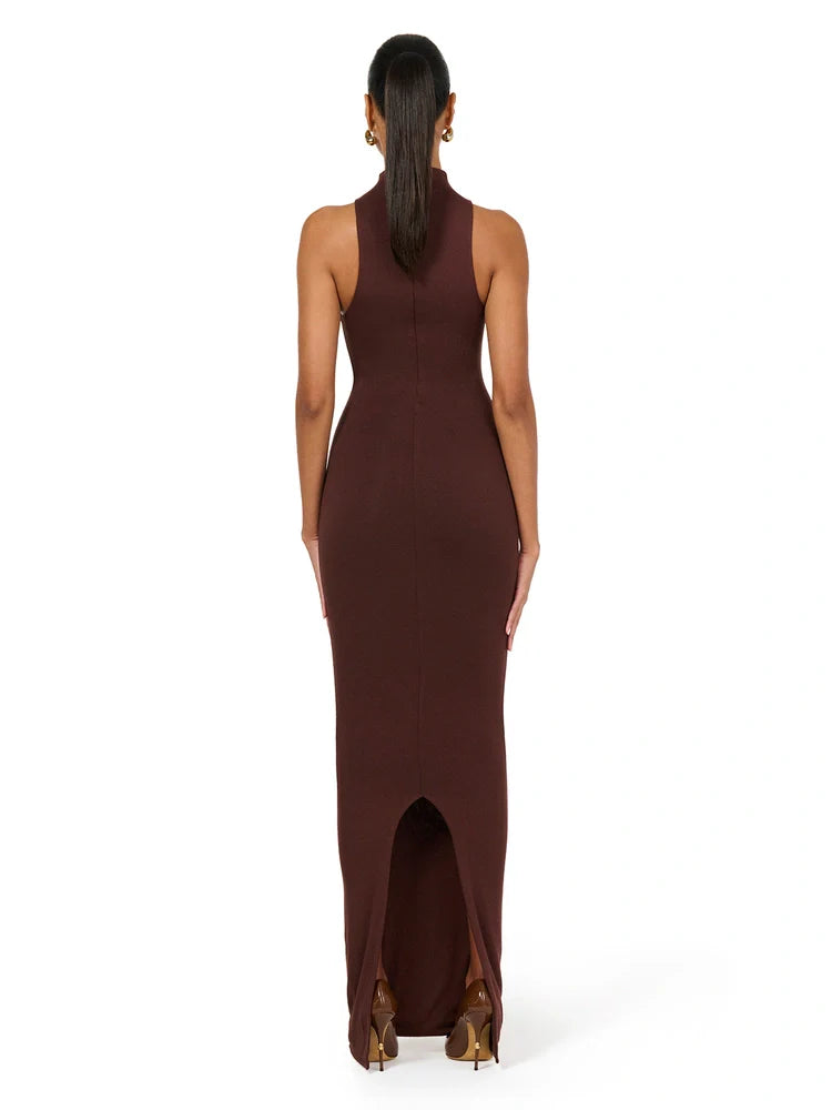 Naked Wardrobe Sleeveless Dress Chocolate